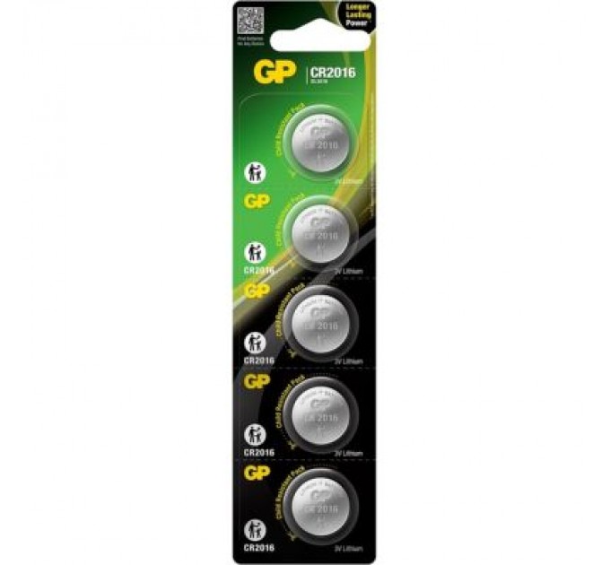 Gp Батарейка Gp CR2016 Lithium 3.0V * 1 (відривається) (CR2016-8U5 / 4891199001123)