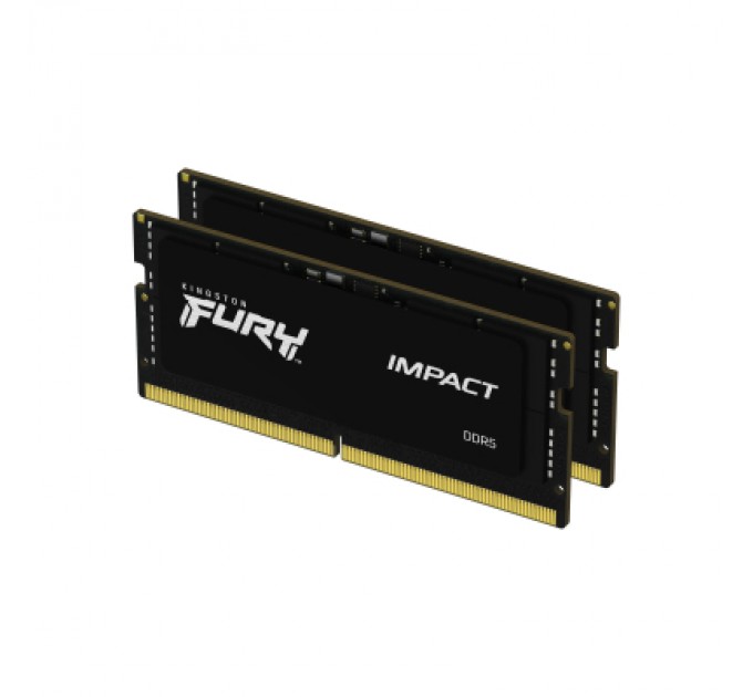 Kingston Fury (ex.HyperX) Модуль пам'яті для ноутбука SoDIMM DDR5 16GB (2x8GB) 4800 MHz FURY Impact Kingston Fury (ex.HyperX) (KF548S38IBK2-16)