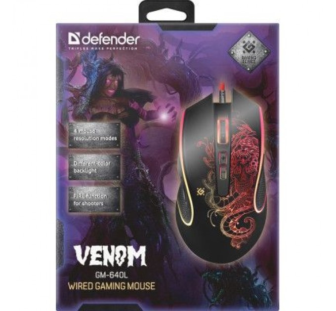 Мишка Defender Venom GM-640L Black (52640)