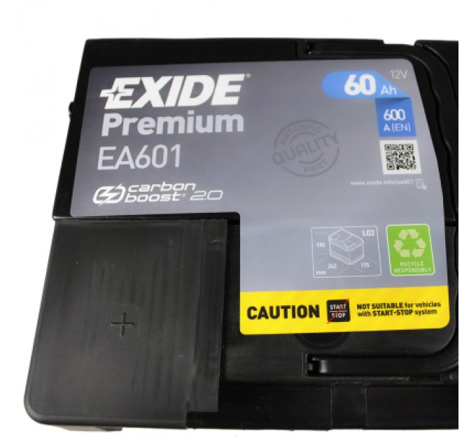EXIDE Акумулятор автомобільний EXIDE PREMIUM 60A (EA601)