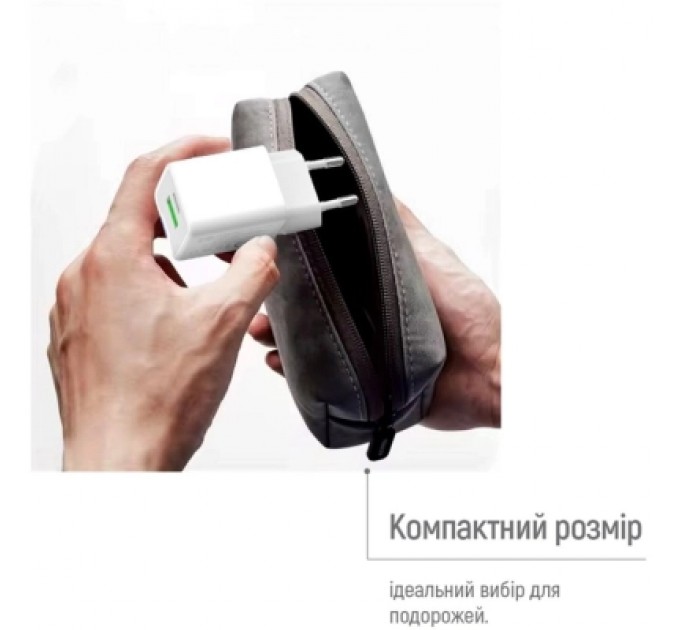 ColorWay Зарядний пристрій ColorWay GaN Mini 30W PD Port PPS USB (Type-C PD + USB QC4.0) white (CW-CHS053PD-WT)