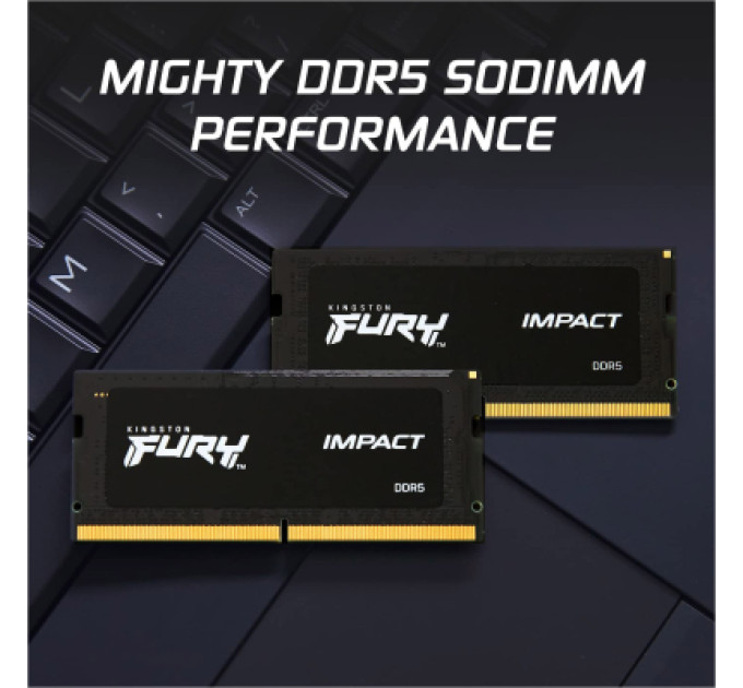 Kingston Fury (ex.HyperX) Модуль пам'яті для ноутбука SoDIMM DDR5 64GB (2x32GB) 5600 MHz FURY Impact Kingston Fury (ex.HyperX) (KF556S40IBK2-64)