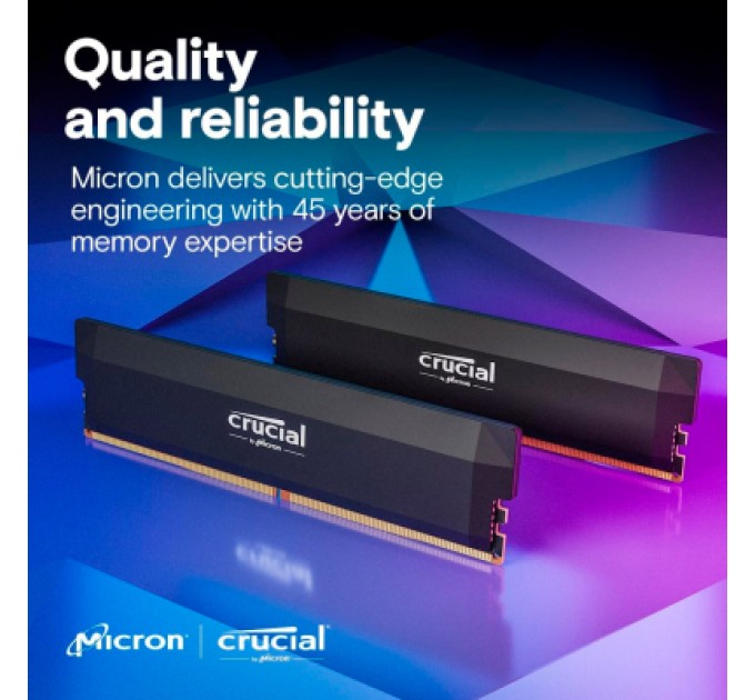 Micron Модуль пам'яті для комп'ютера DDR5 32GB 6400 MHz Pro Overclocking Black Micron (CP32G64C40U5B)
