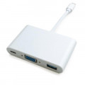 Порт-реплікатор Extradigital USB Type-C to VGA/USB 3.0/Type-C (0.15m) (KBV1690)