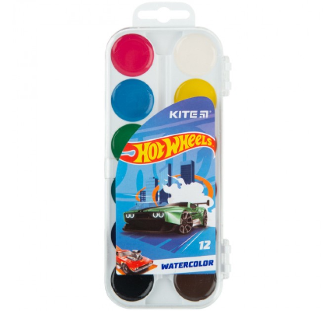 Kite Акварельні фарби Kite Hot Wheels 12 кольорів (HW23-061)