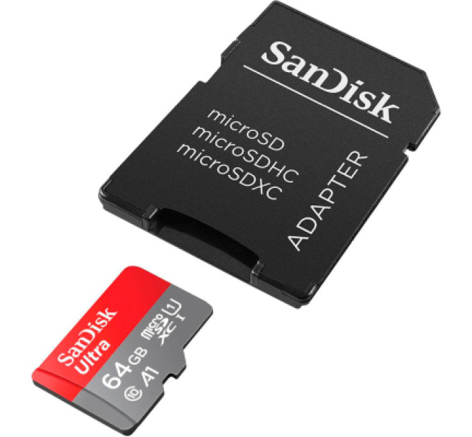 SanDisk Карта пам'яті SanDisk 64GB microSD Class 10 A1 R-140 (SDSQUAB-064G-GN6IA)