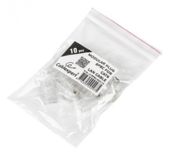 Конектор RJ45 cat.5e UTP 8P8C * 10 (позолоч. конт.) Cablexpert (LC-8P8C-001/10)
