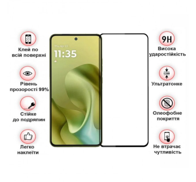 BeCover Скло захисне BeCover Motorola Moto G86 Black (713727)