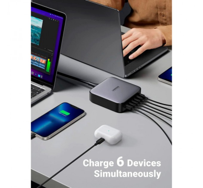Ugreen Зарядний пристрій Ugreen 6xUSB 200W (4хUSB-C+2xUSB-A) Gan CD271 (40914)