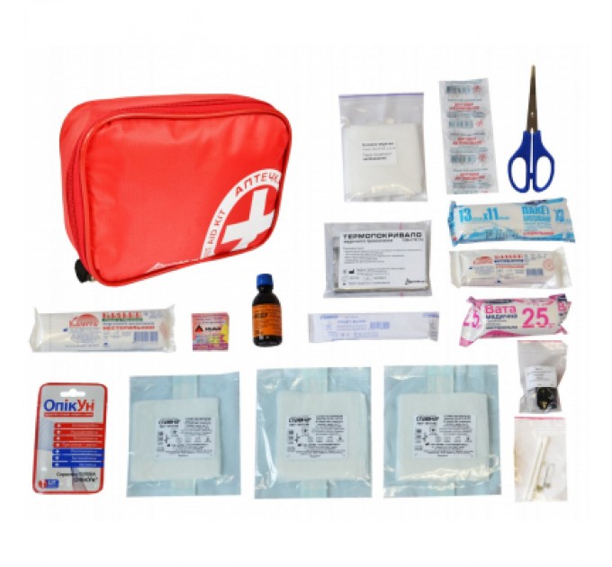 Poputchik Автомобільна аптечка Poputchik згідно ТУ футляр м'який червоний 19х8х14 (02-037-М)
