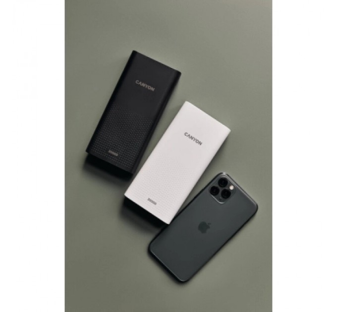 Canyon Батарея універсальна Canyon 20000mAh, Input 5V/2A, Output 5V/2.1A(Max), Black (CNE-CPB2001B)