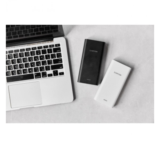 Canyon Батарея універсальна Canyon 20000mAh, Input 5V/2A, Output 5V/2.1A(Max), Black (CNE-CPB2001B)