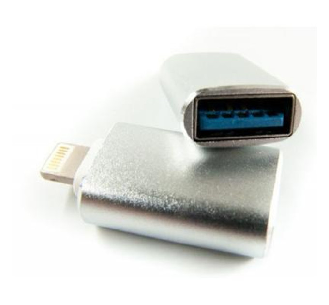 Dengos Перехідник OTG USB - Lightning grey Dengos (ADP-016)