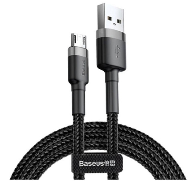 Baseus Дата кабель USB 2.0 AM to Micro 5P 2.0m 1.5A grey-black Baseus (CAMKLF-CG1)