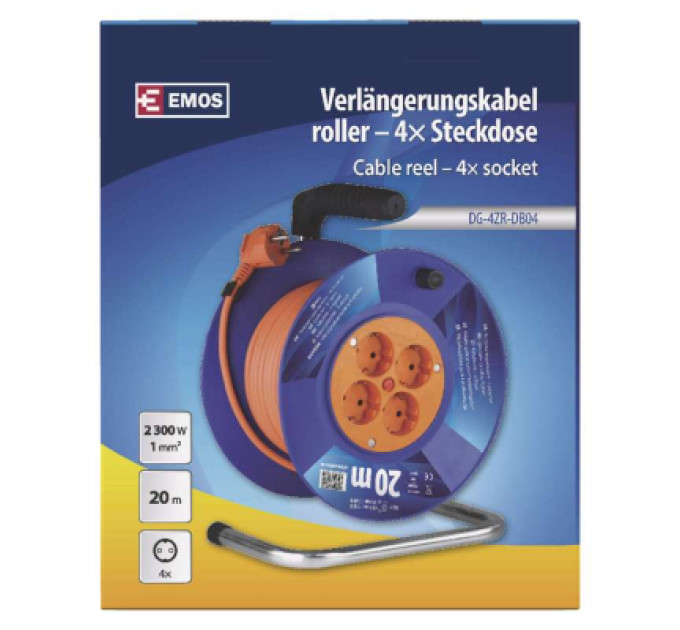 EMOS Мережевий подовжувач EMOS катушка 4 роз., 20 м (P09220)