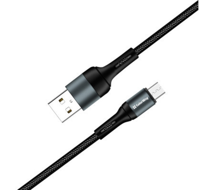 ColorWay Дата кабель USB 2.0 AM to Micro 5P 1.0m nylon black ColorWay (CW-CBUM045-BK)