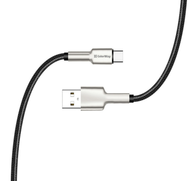 ColorWay Дата кабель USB 2.0 AM to Type-C 1.0m head metal black ColorWay (CW-CBUC046-BK)