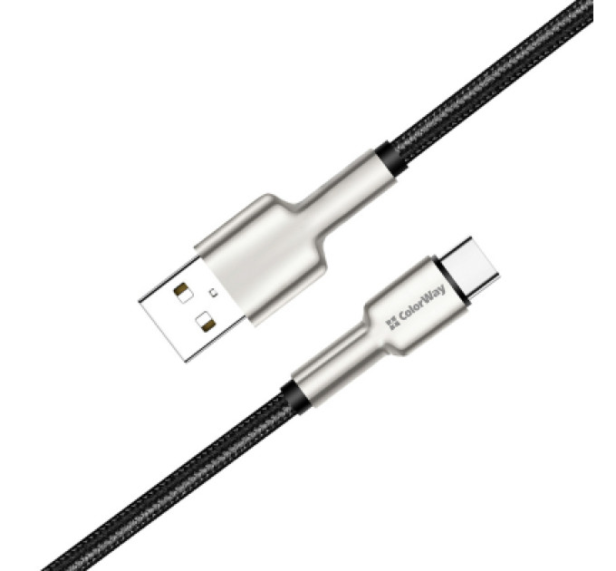 ColorWay Дата кабель USB 2.0 AM to Type-C 1.0m head metal black ColorWay (CW-CBUC046-BK)