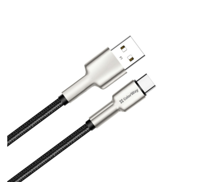 ColorWay Дата кабель USB 2.0 AM to Type-C 1.0m head metal black ColorWay (CW-CBUC046-BK)