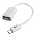 Lapara Дата кабель OTG USB 2.0 AF to Micro 5P 0.16m white Lapara (LA-UAFM-OTG white)