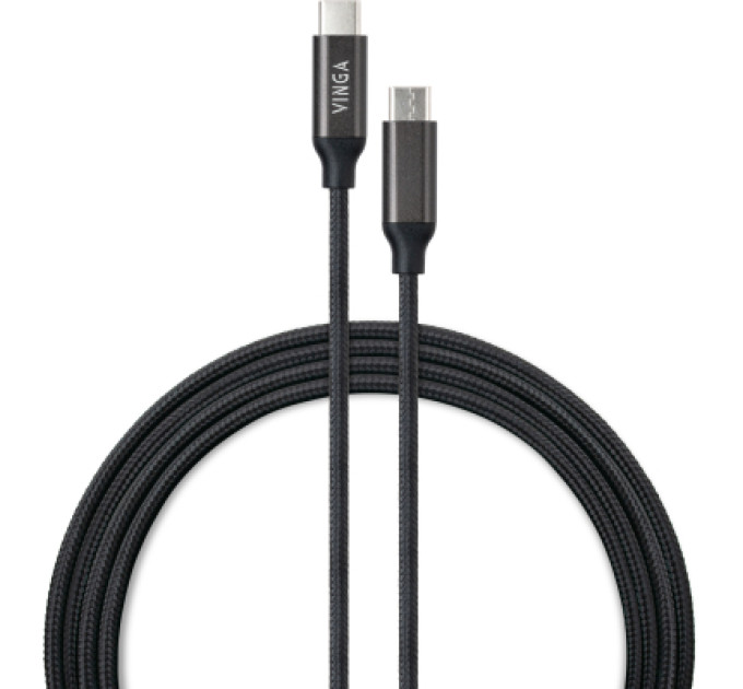 Vinga Дата кабель USB-C to USB-C 2.0m 100W E-Mark Chip Nylon Vinga (VCPCTC100BK2)