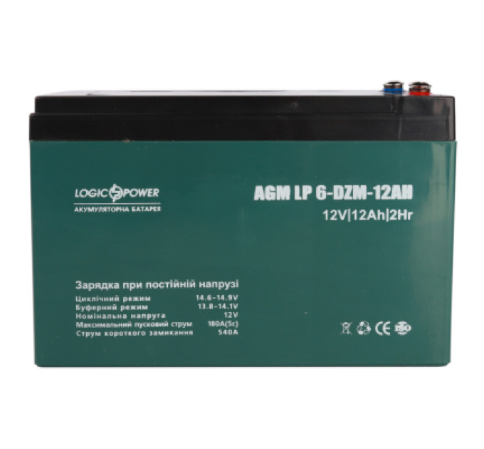 LogicPower Батарея до ДБЖ LogicPower 12V 12Ah LP-6-DZM-12 (9172)