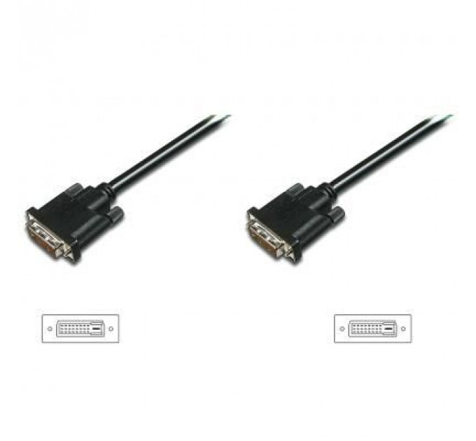 Кабель мультимедійний DVI to DVI 24+1pin, 2.0m Digitus (AK-320108-020-S)