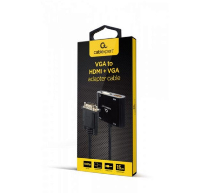 Cablexpert Перехідник Cablexpert VGA to HDMI/VGA+audio 3.5mm (A-VGA-HDMI-02)