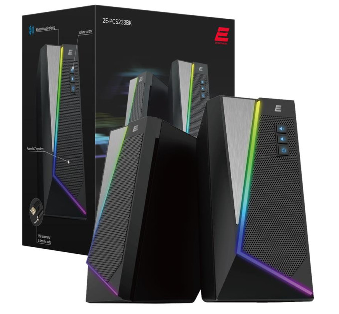 2E Акустична система 2E PCS233 RGB USB Black (2E-PCS233BK)