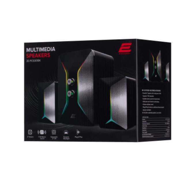 2E Акустична система 2E PCS301 RGB USB Black (2E-PCS301BK)