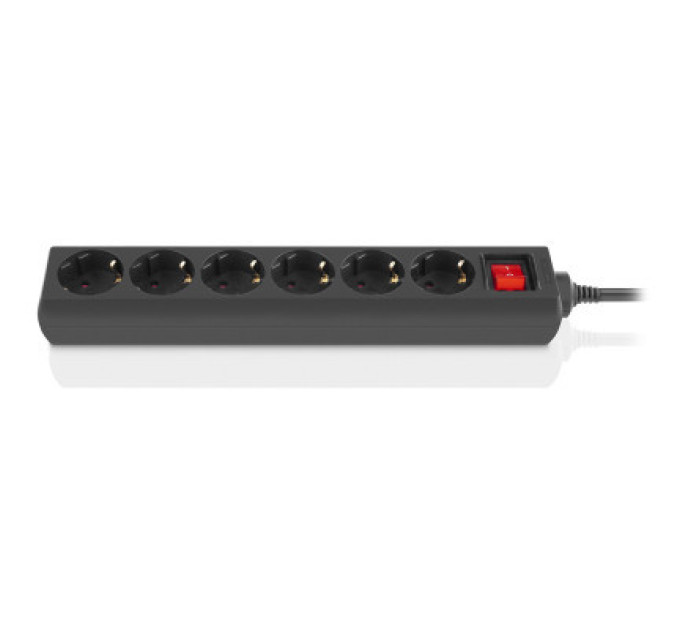 REAL-EL Мережевий фільтр живлення REAL-EL RS-6 Protect M 1.8m, black (EL122300032)