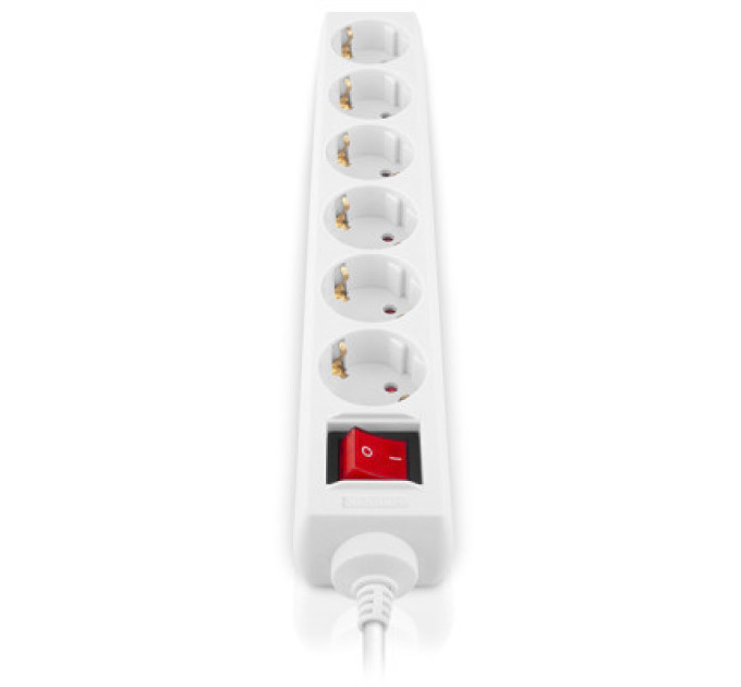 REAL-EL Мережевий фільтр живлення REAL-EL RS-6 Protect M 1.8m, white (EL122300031)