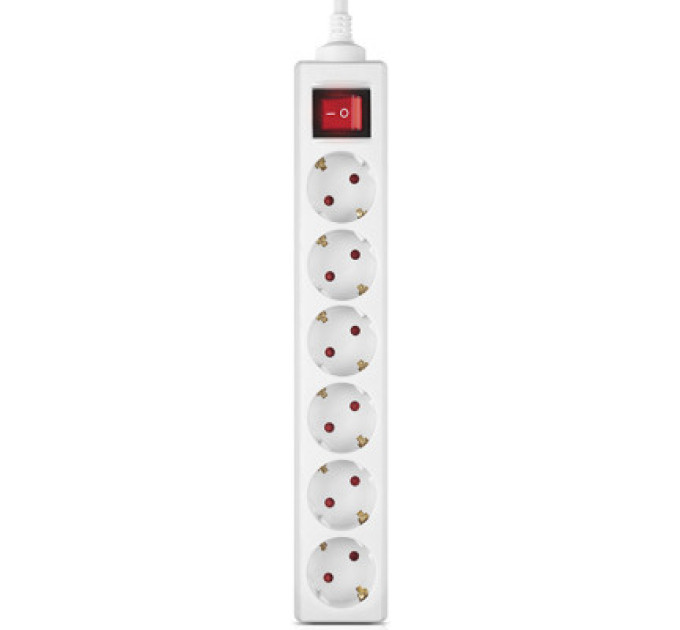 REAL-EL Мережевий фільтр живлення REAL-EL RS-6 Protect M 1.8m, white (EL122300031)