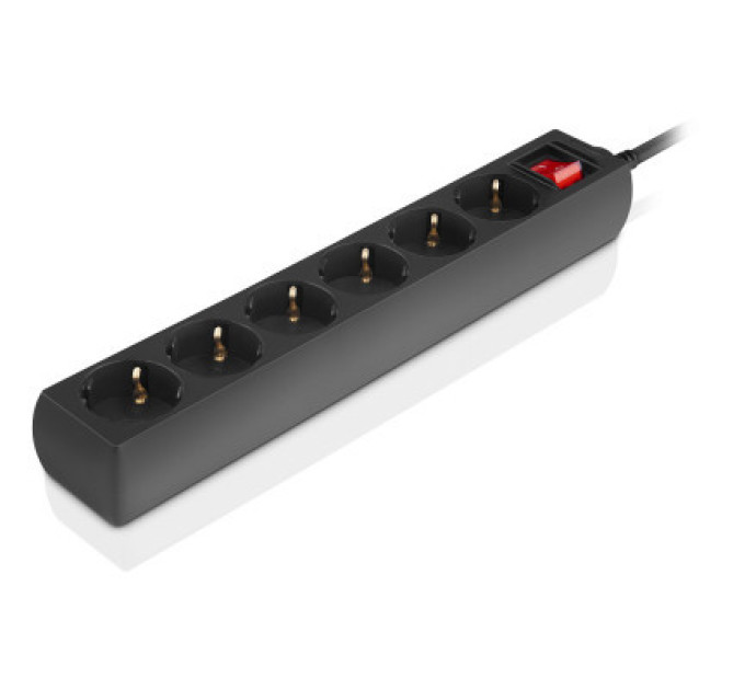 REAL-EL Мережевий фільтр живлення REAL-EL RS-6 Protect M 3m, black (EL122300034)