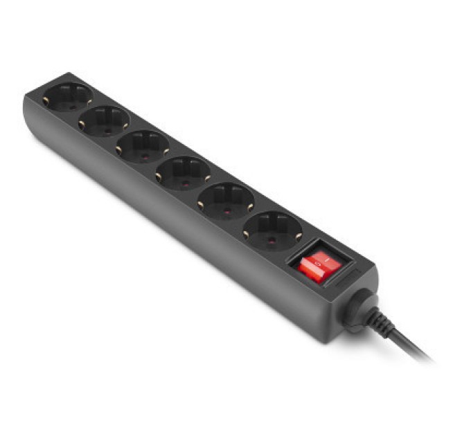 REAL-EL Мережевий фільтр живлення REAL-EL RS-6 Protect M 3m, black (EL122300034)