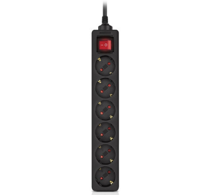 REAL-EL Мережевий фільтр живлення REAL-EL RS-6 Protect M 3m, black (EL122300034)