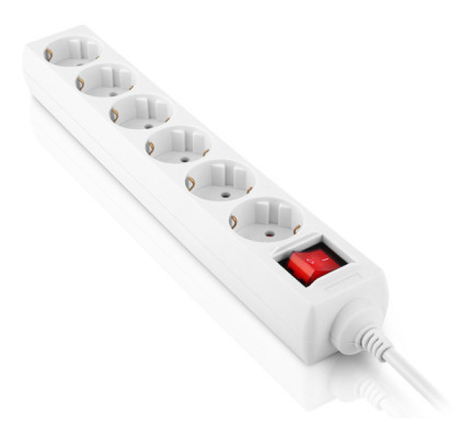 REAL-EL Мережевий фільтр живлення REAL-EL RS-6 Protect M 3m, white (EL122300033)