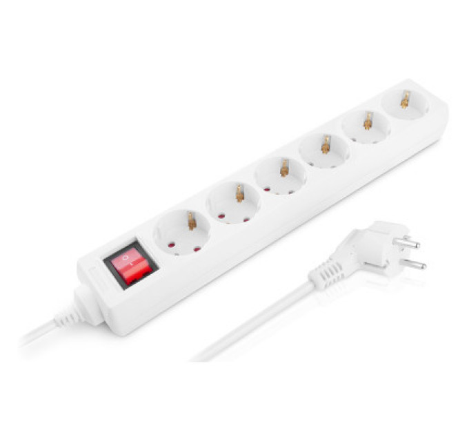 REAL-EL Мережевий фільтр живлення REAL-EL RS-6 Protect M 3m, white (EL122300033)