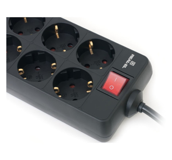 REAL-EL Мережевий фільтр живлення REAL-EL RS-8 Protect 5m, black (EL122300024)