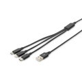 Digitus Дата кабель USB 2.0 AM to Lightning + Micro 5P + Type-C 1.0m charge only Digitus (AK-300160-010-S)