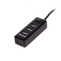 Концентратор USB 2.0 Maxxter 4хUSB2.0 Black (HU2A-4P-AC-03)