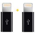 XoKo Перехідник MicroUSB to Lightning AC-030 2 pcs XoKo (XK-AC030-BK2)