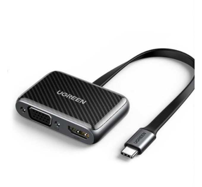 Ugreen Перехідник USB2.0 to HDMI+VGA (HDMI 1.4b 3D/4K*2K30Hz+VGA 1080P60Hz CM303) black Ugreen (70549)