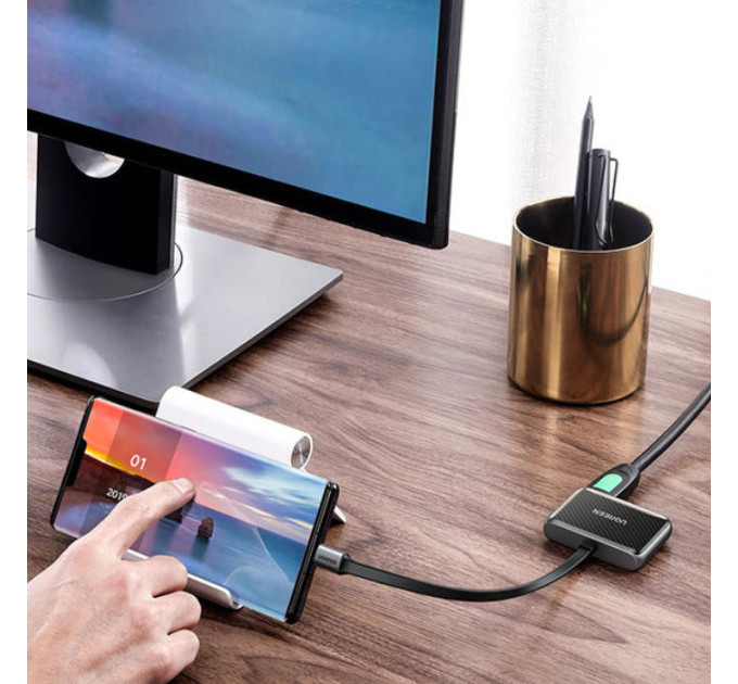 Ugreen Перехідник USB2.0 to HDMI+VGA (HDMI 1.4b 3D/4K*2K30Hz+VGA 1080P60Hz CM303) black Ugreen (70549)