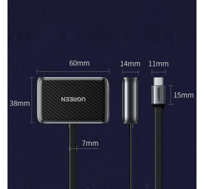 Ugreen Перехідник USB2.0 to HDMI+VGA (HDMI 1.4b 3D/4K*2K30Hz+VGA 1080P60Hz CM303) black Ugreen (70549)