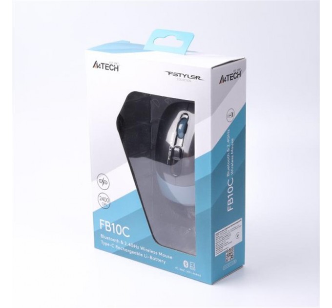 A4Tech Миша бездротова A4Tech FB10C Ash Blue USB