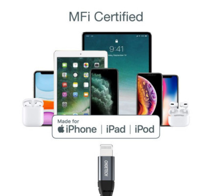 Choetech Дата кабель USB-C to Lightning 1.2m MFI Choetech (IP0039-BK)