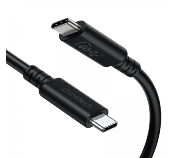 Choetech Дата кабель USB-C to USB-C 0.8m USB4 40Gbps PD 100W 8K60Hz Choetech (XCC-1028-BK)