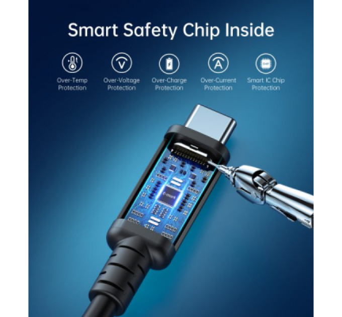 Choetech Дата кабель USB-C to USB-C 0.8m USB4 40Gbps PD 100W 8K60Hz Choetech (XCC-1028-BK)