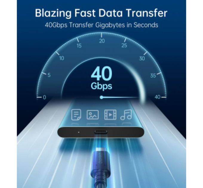 Choetech Дата кабель USB-C to USB-C 0.8m USB4 40Gbps PD 100W 8K60Hz Choetech (XCC-1028-BK)